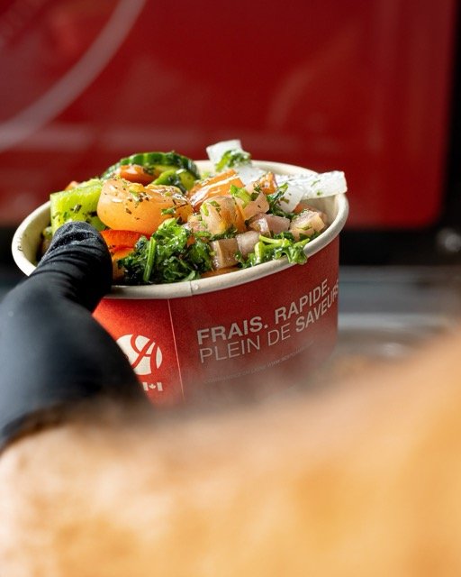 Amir food photography showing a beef shawarma platter.